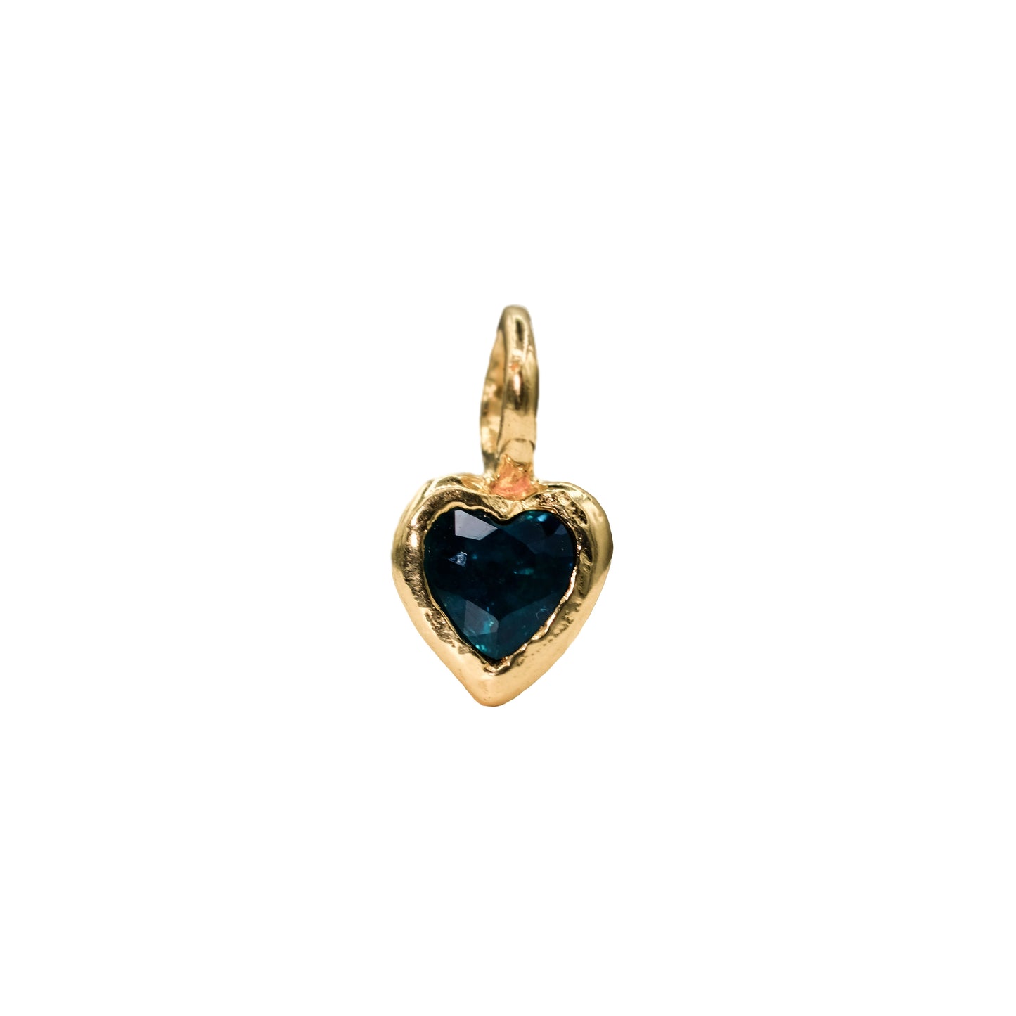 Ocean Blue Heart Sapphire Charm