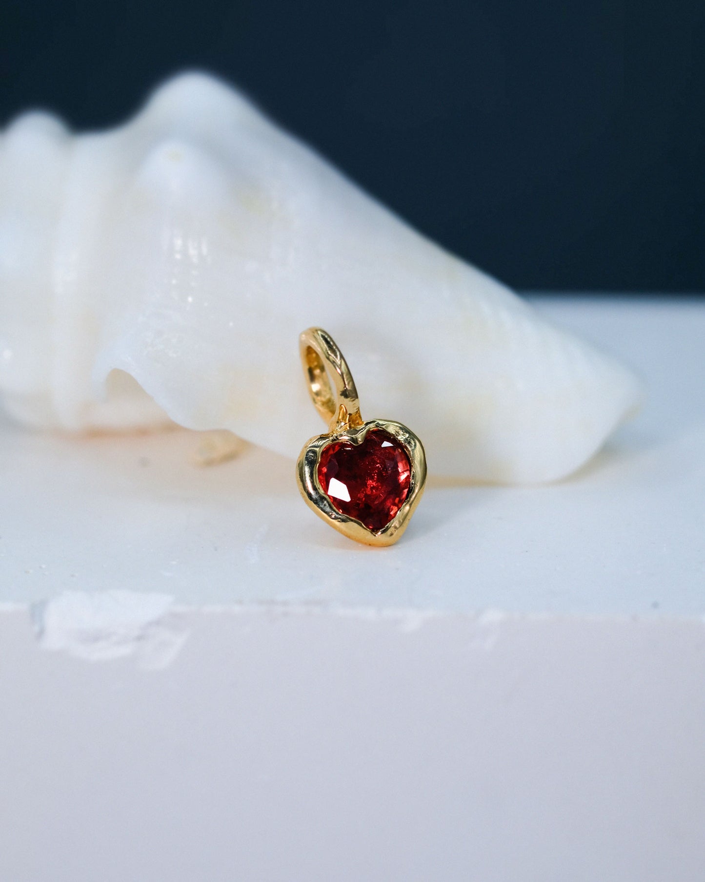 Red Heart Sapphire Charm