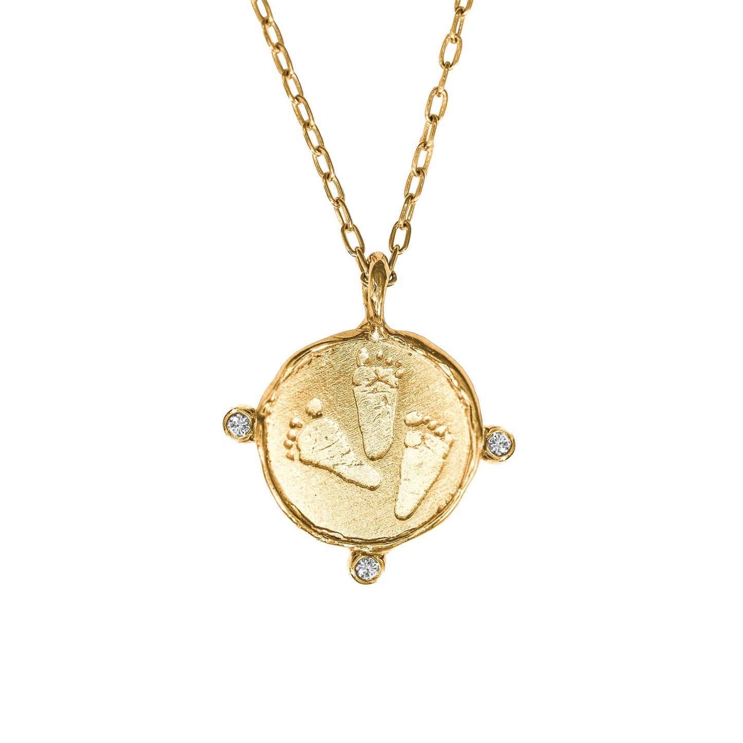 Handprints / Footprints Roman Coin Necklace