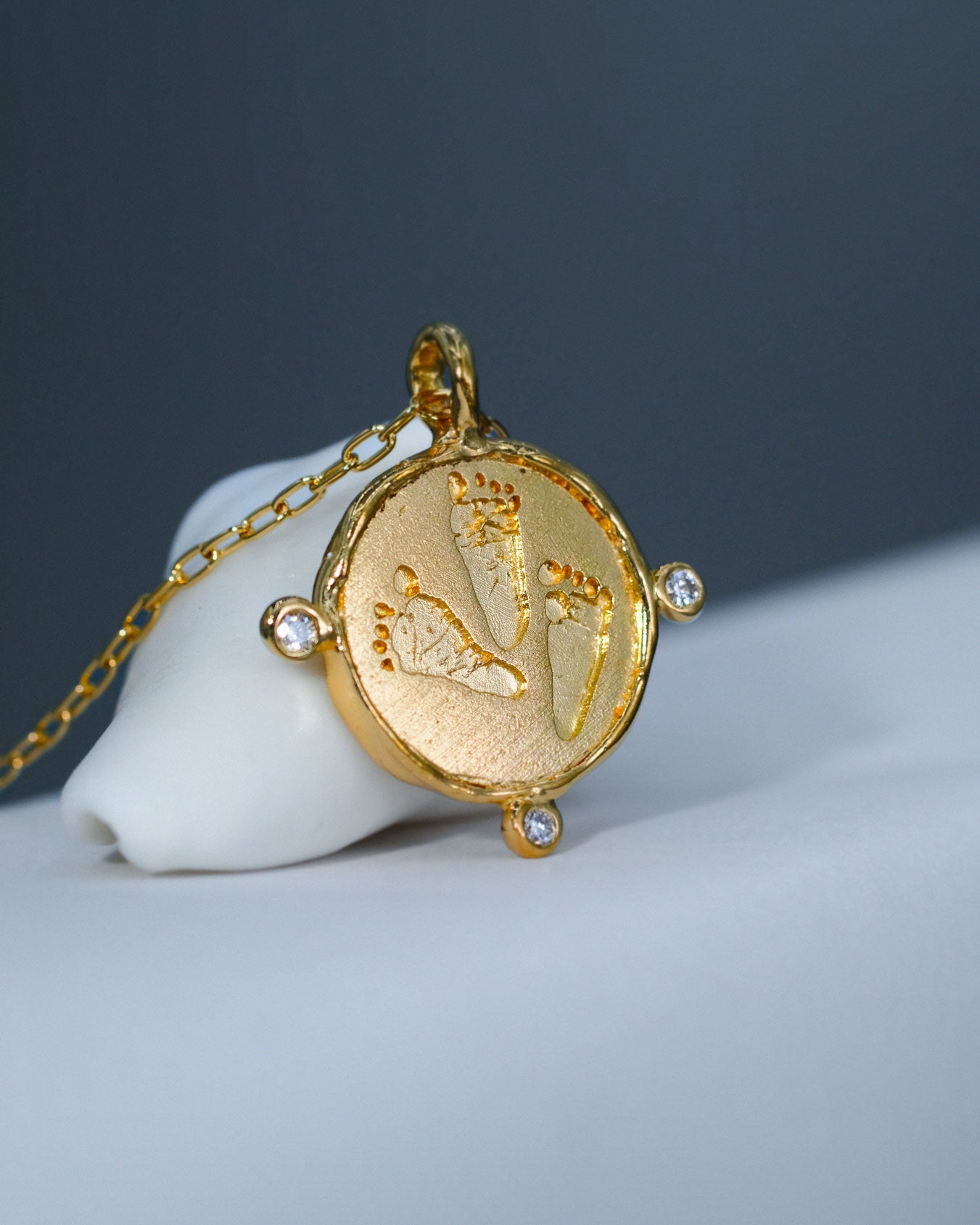 Handprints / Footprints Roman Coin Necklace