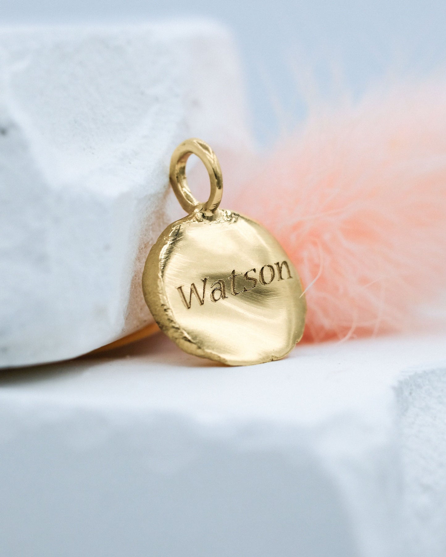 Medium Fingerprint Charm in solid gold