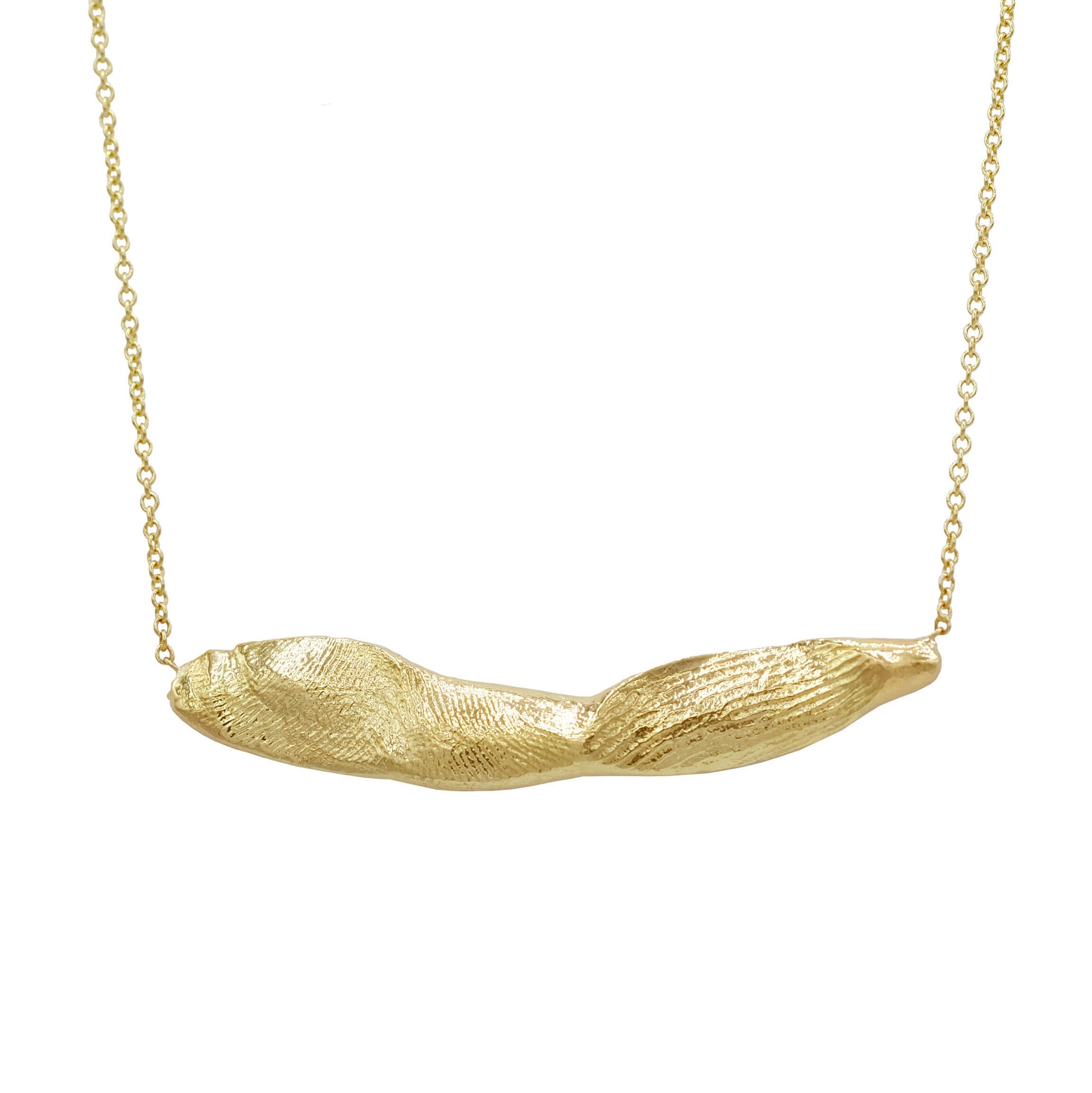 Fingerprints Bar Necklace in solid gold