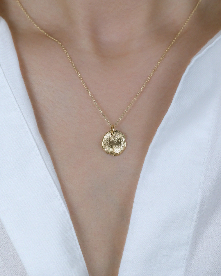 Mini Fingerprint Necklace in solid gold
