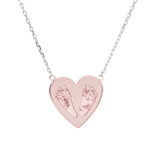 Handprints / Footprints Large Heart Necklace