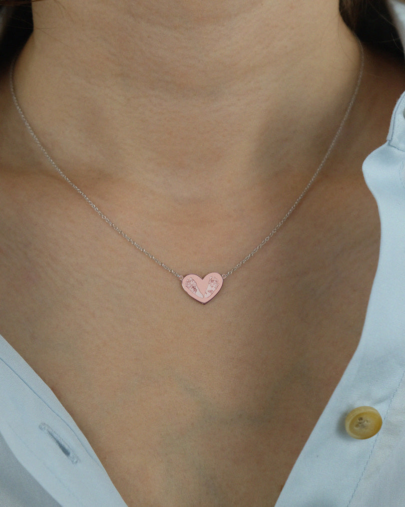 Footprints Heart Necklace