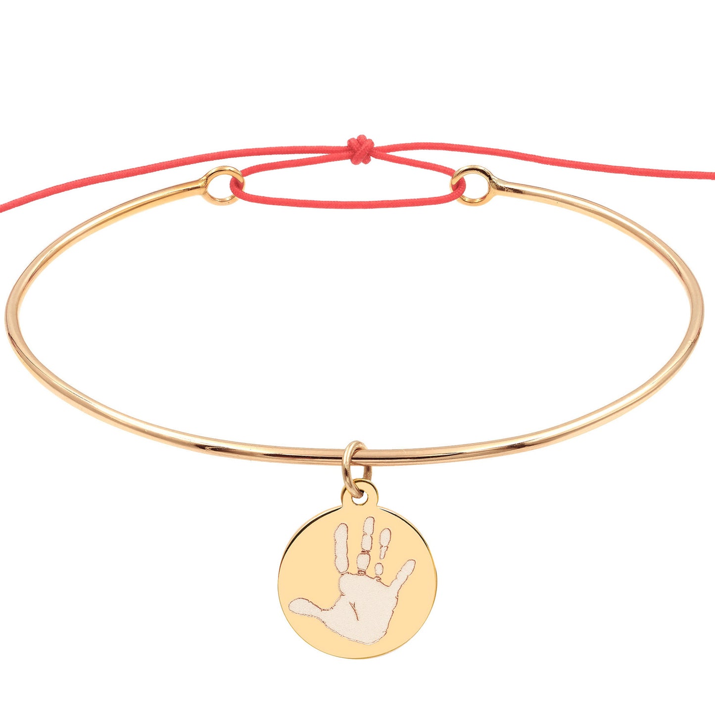 Handprint / Footprint Bangle Bracelet in 14K Gold