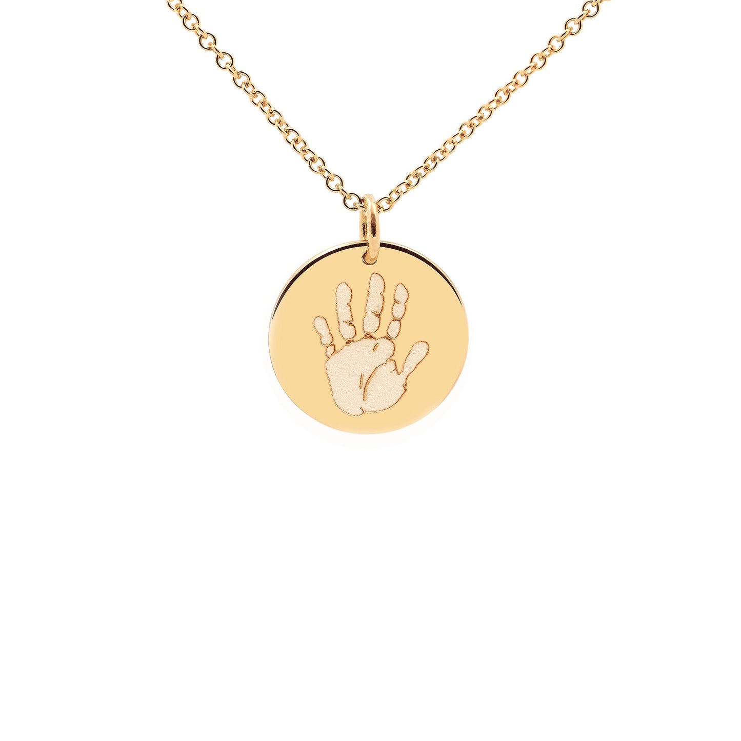 Handprint / Footprint Cable Chain Necklace in 14K Gold