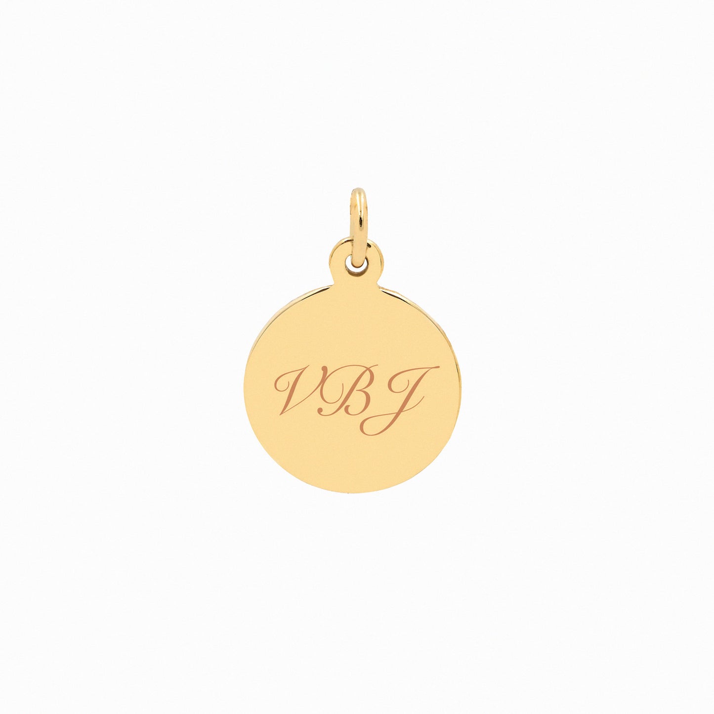 Handprint / Footprint Round Charm in 14K Gold