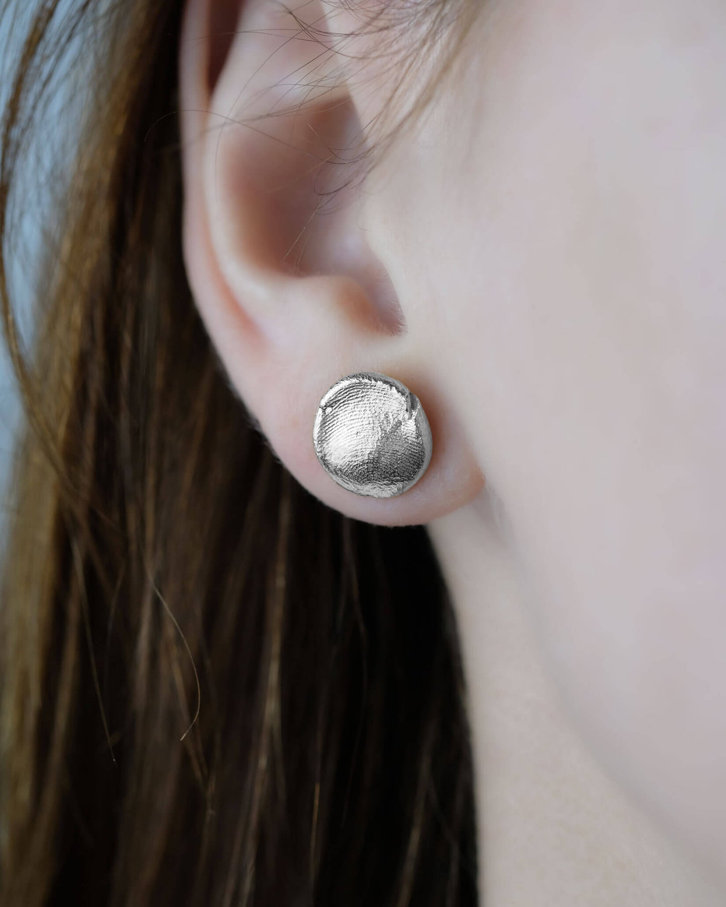 Baby Fingerprints Earrings in sterling silver by Matanai Jewelry