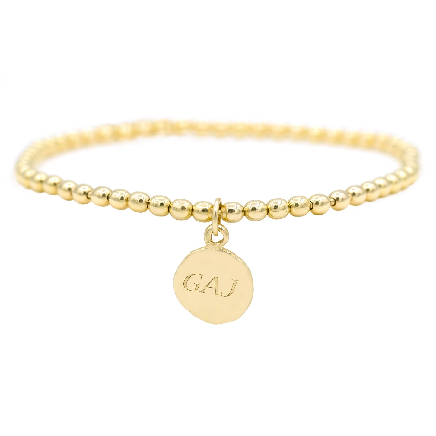 Fingerprint(s) Elastic Ball Bracelet in solid gold