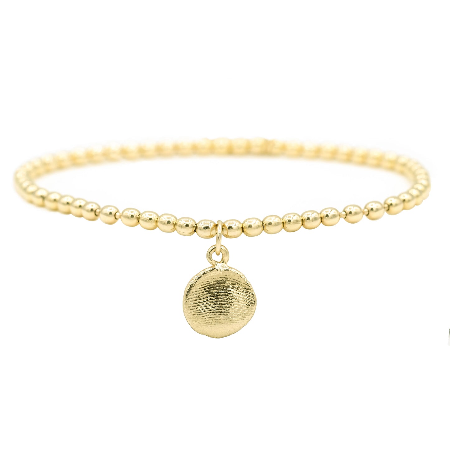 Fingerprint(s) Elastic Ball Bracelet in solid gold