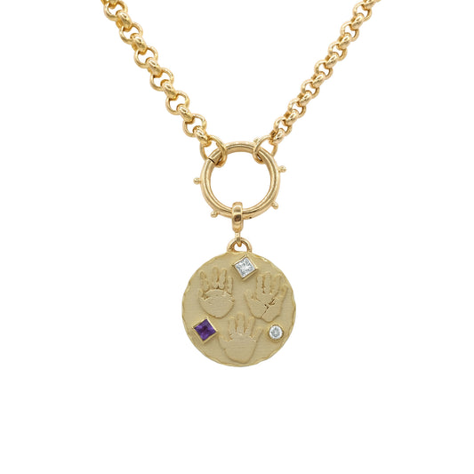 Handprints / Footprints Roman Necklace with 3 stones