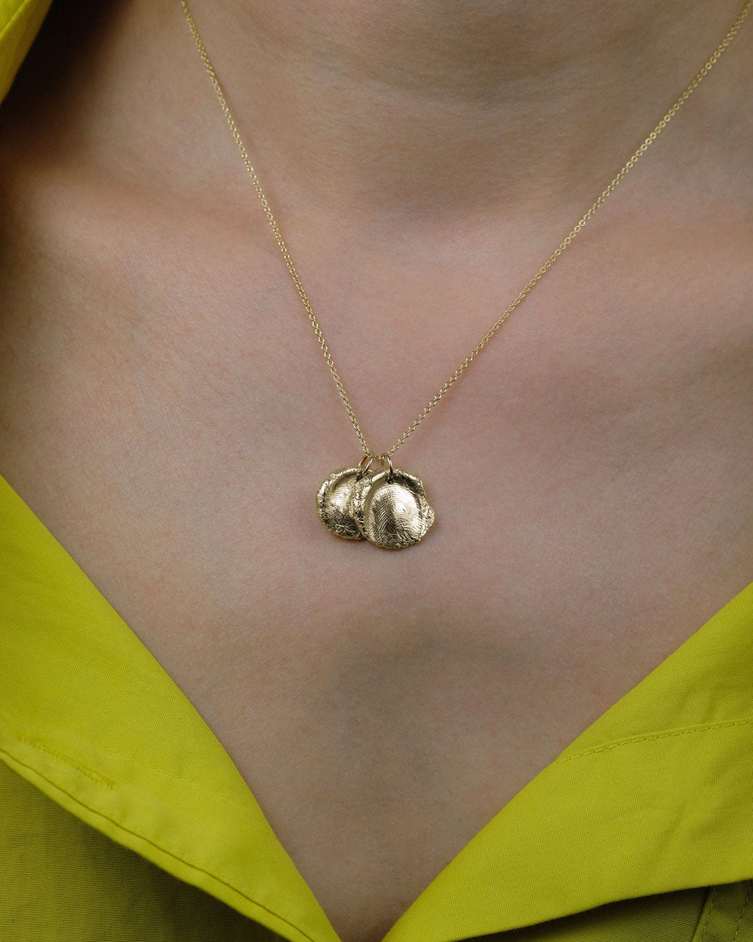 Fingerprint Necklace in solid gold