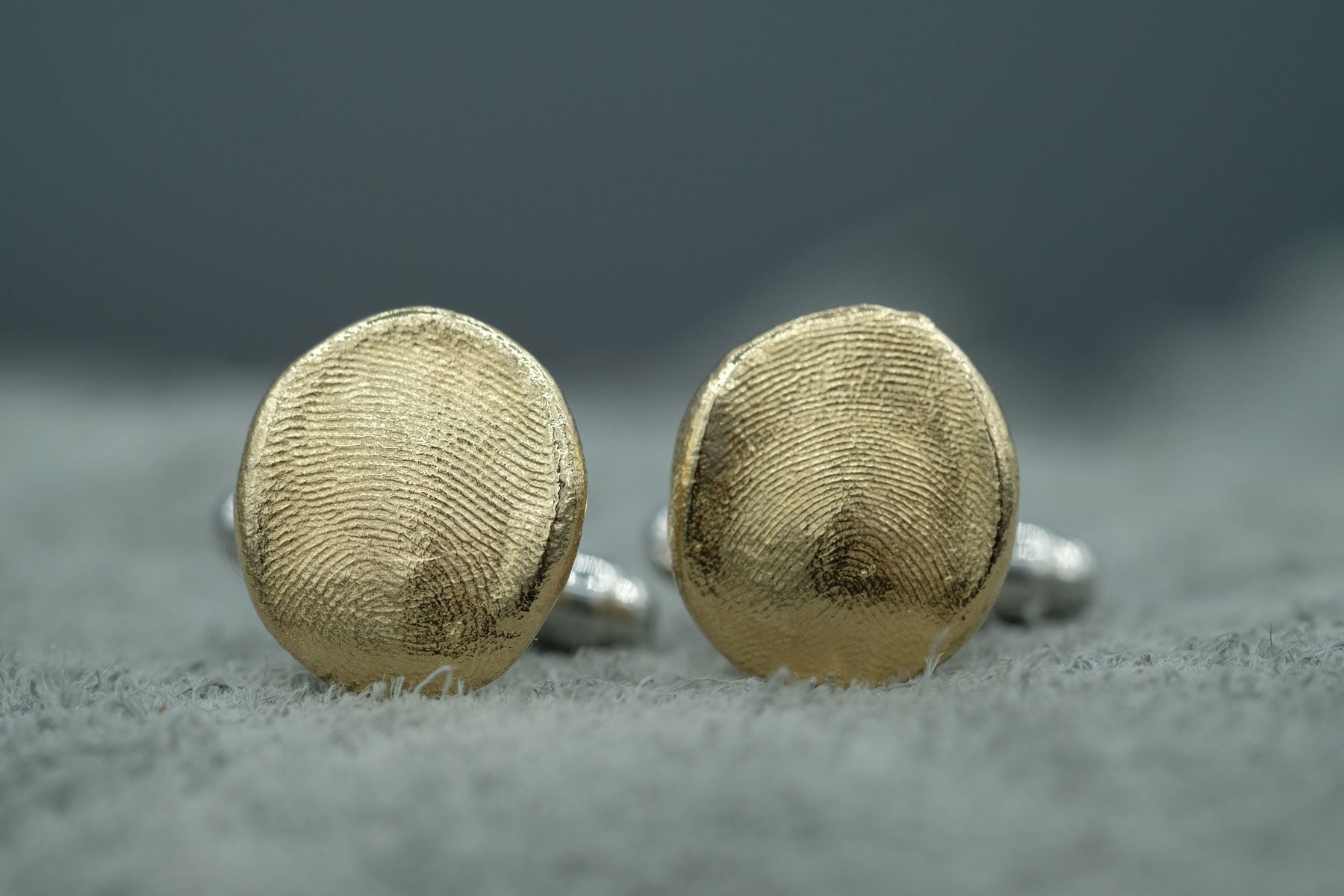 Children's Fingerprints Cufflinks in solid 10k Gold and 925 Sterling Silver by Matanai Jewelry