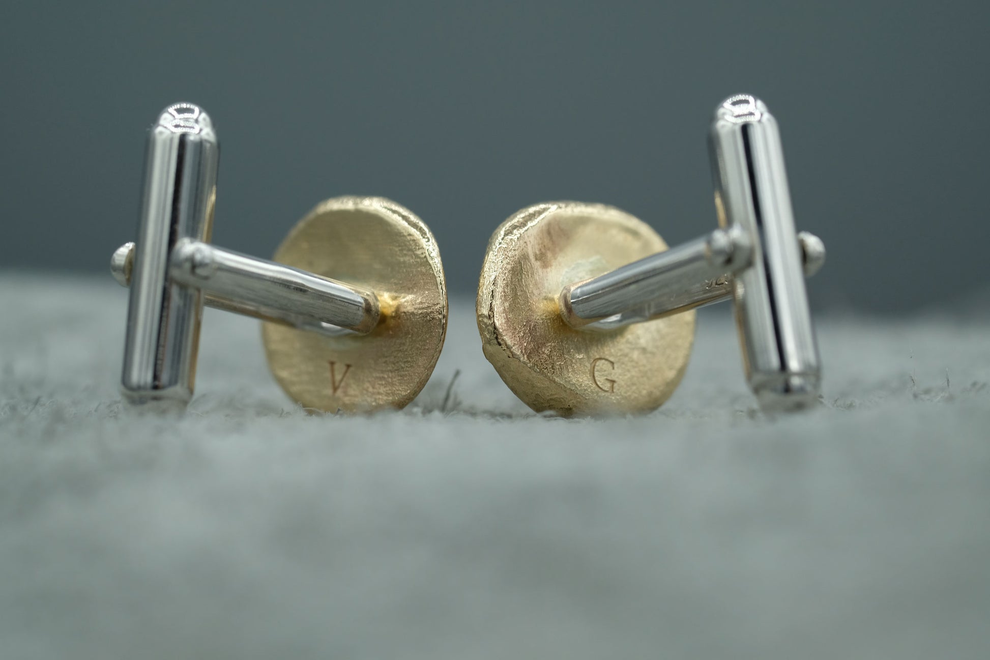 Children's Fingerprints Cufflinks in solid 10k Gold and 925 Sterling Silver by Matanai Jewelry