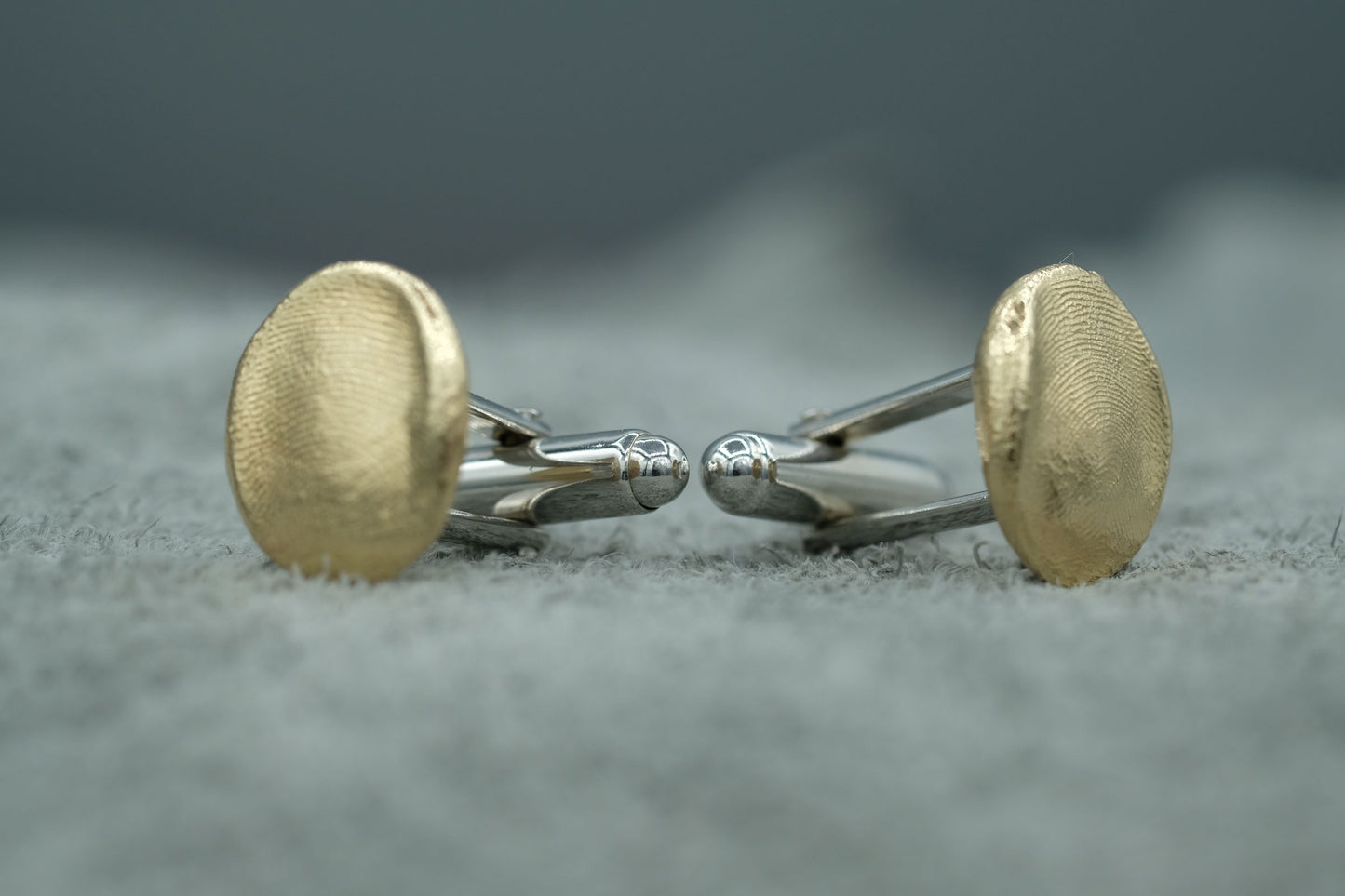 Children's Fingerprints Cufflinks in solid 10k Gold and 925 Sterling Silver by Matanai Jewelry