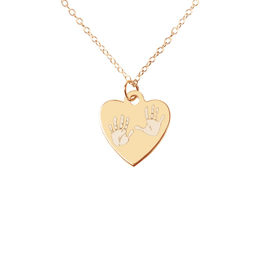 Handprint / Footprint Heart Necklace