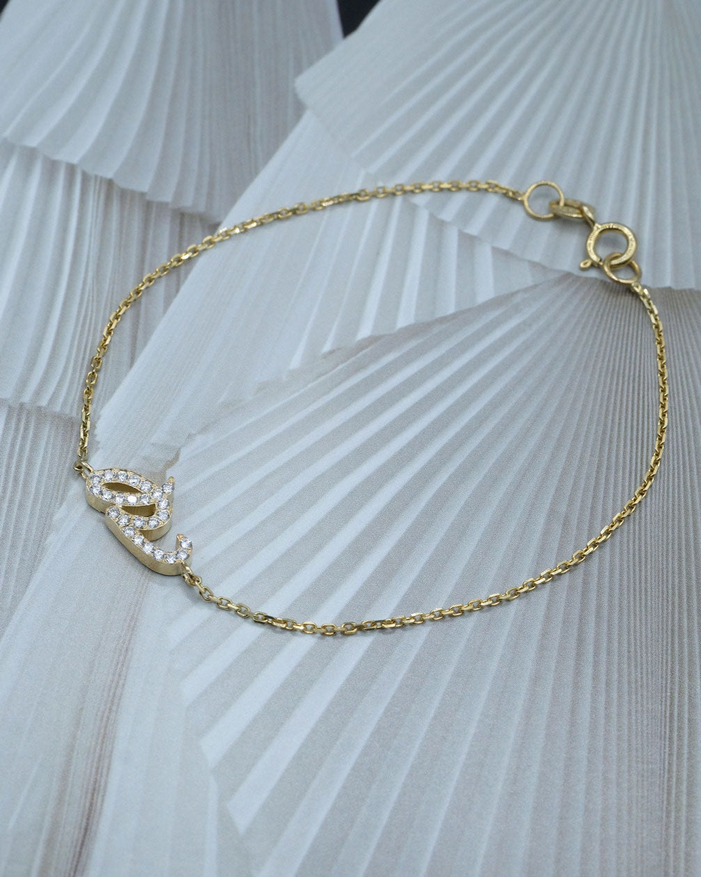 Initial Bracelet with Diamonds