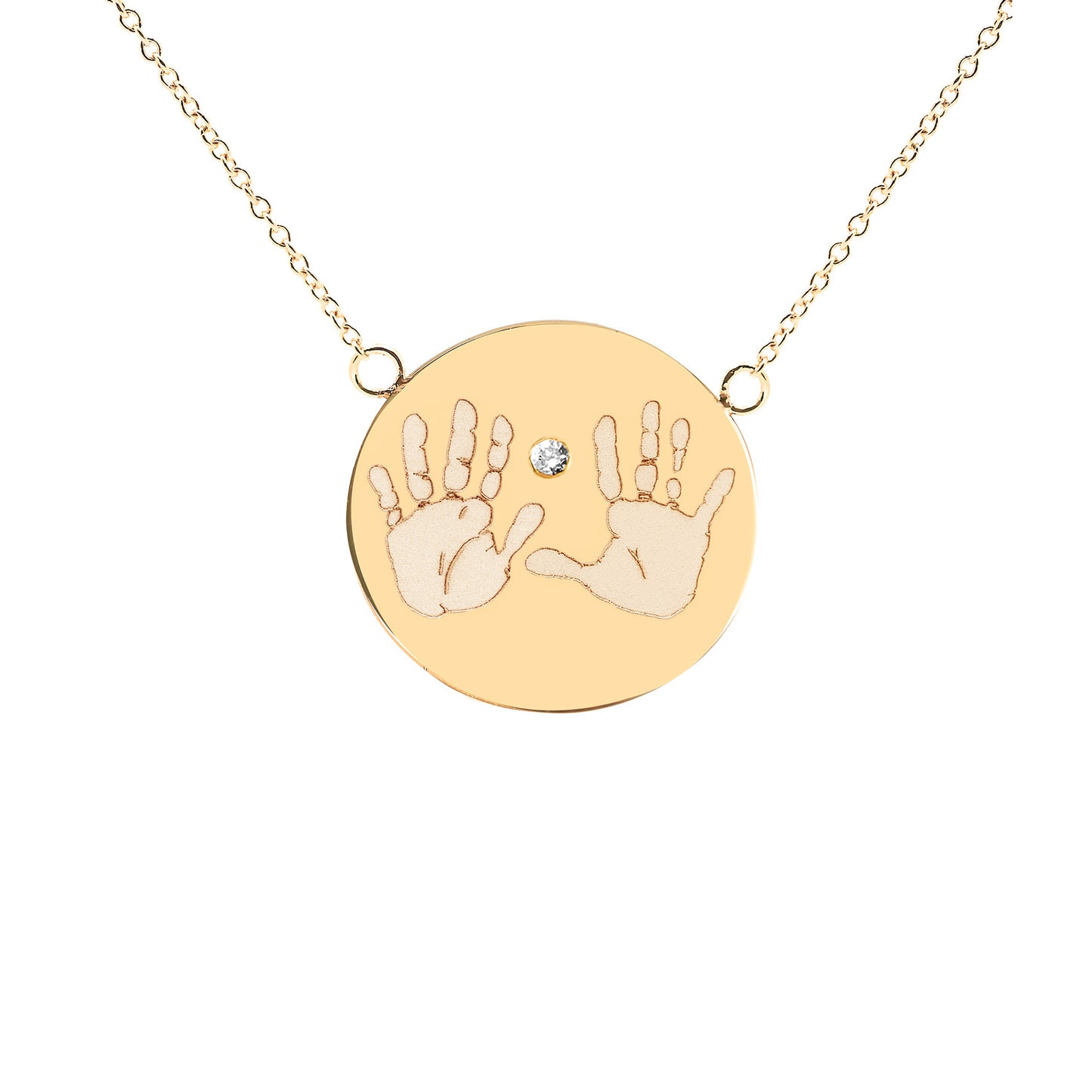 Large Round Handprints / Footprints Tag with a Diamond