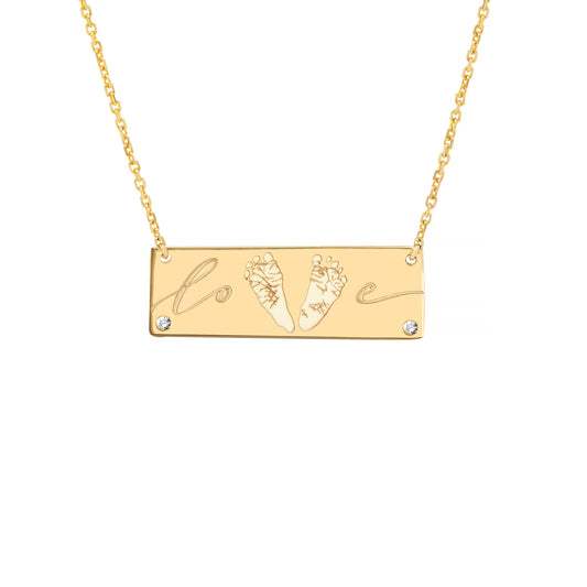 Footprints Mathis LOVE Necklace in 14K Gold with Diamonds