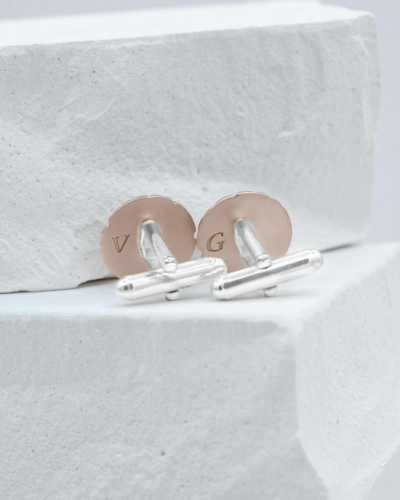 Handprints & Footprints Roman Cufflinks in solid gold