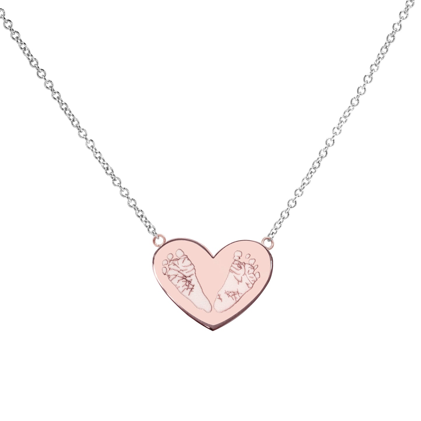 Footprints Heart Necklace