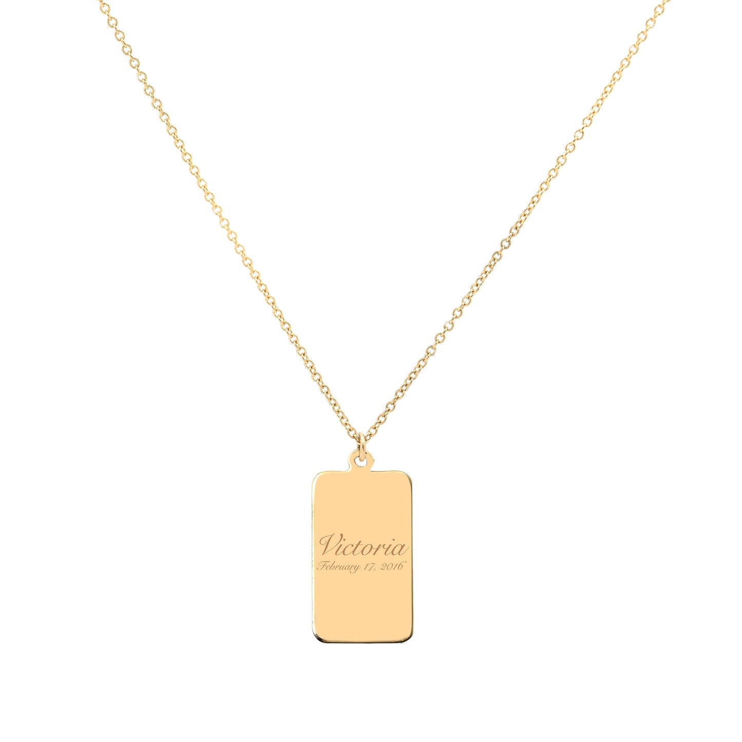 Handprint / Footprint Tag Necklace in 14K Gold