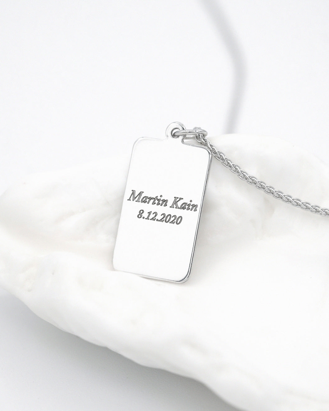Baby Handprint / Footprint Wheat Chain Tag Necklace