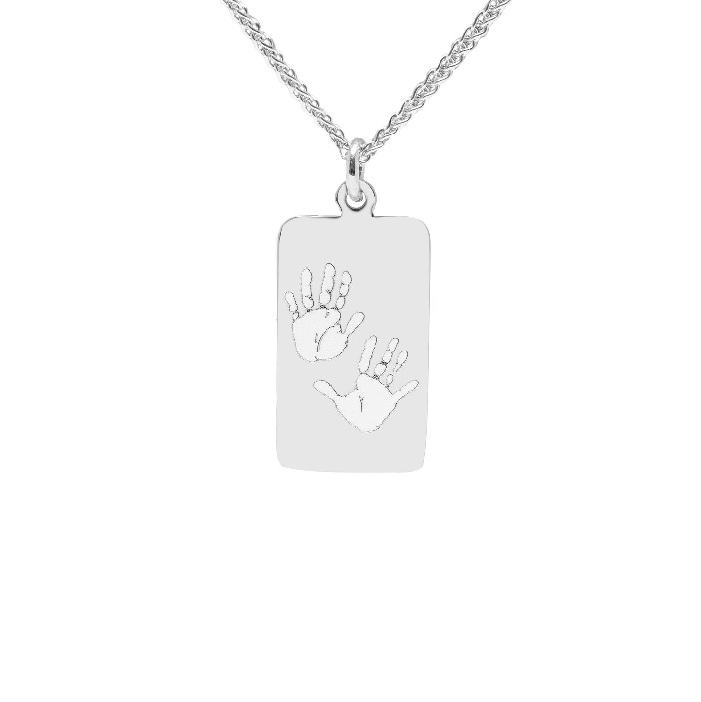 Baby Handprint / Footprint Wheat Chain Tag Necklace